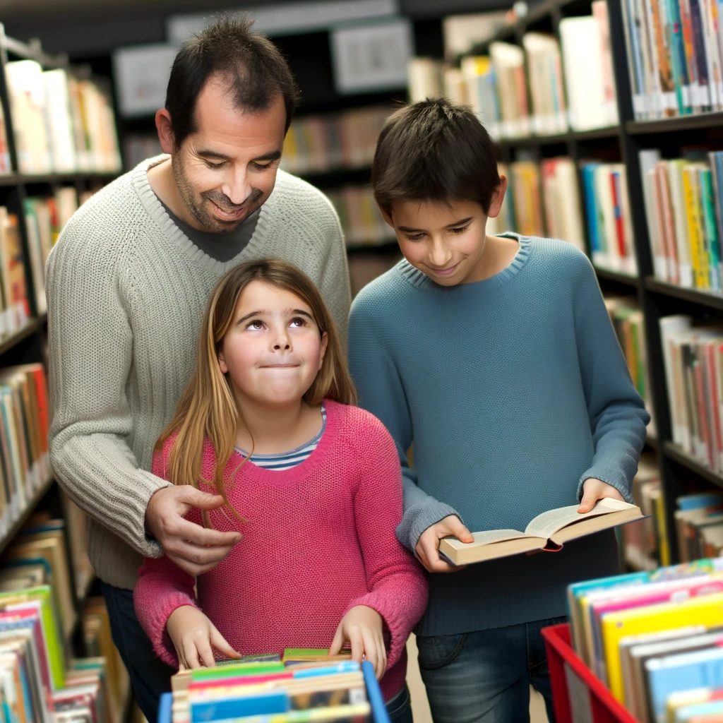 Choisir des livres à la bibliothèque