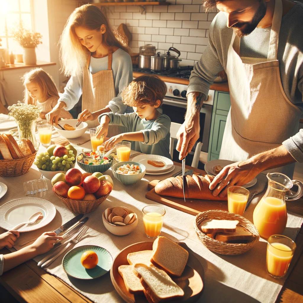 Préparer la table pour le petit-déjeuner